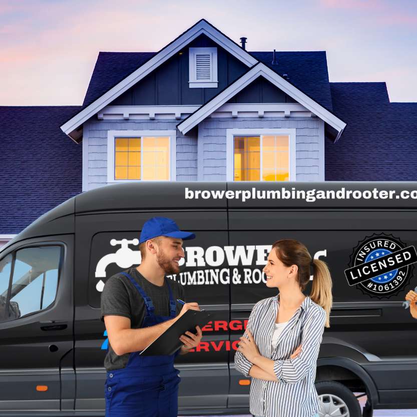 About Us Plumber & Woman in front of Truck